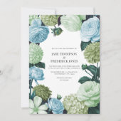 Arctic Blue, Frosted Pine & Cloud Moss Wedding Kaart (Voorkant)