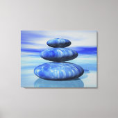 Arctic Blue Zen Stones Balance Poster Canvas Afdruk (Voorkant)