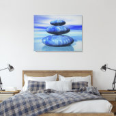 Arctic Blue Zen Stones Balance Poster Canvas Afdruk (Insitu (Slaapkamer))