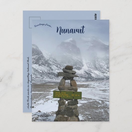 Arctic Circle Marker Nunavut Canada Briefkaart (Voorkant / Achterkant)
