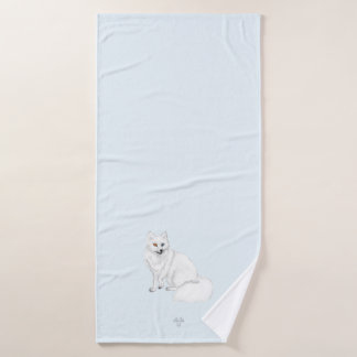 Arctic Fox Art on Icy Blue Background 3pc Bath Set