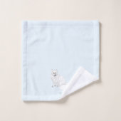 Arctic Fox Art on Icy Blue Background 3pc Bath Set (Gant de toilette)