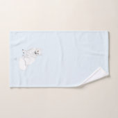Arctic Fox Art on Icy Blue Background 3pc Bath Set (Serviette à main)
