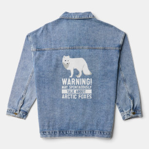 Arctic Fox Artic Animals Cute Artic Fox Pajamas 1 Denim Jacket