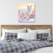 Arctic Fox bij Midnight Sun Canvas Afdruk (Insitu (Slaapkamer))