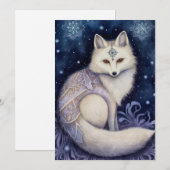 Arctic Fox Boho Mystieke Kunst Feestdagenkaart (Voorkant / Achterkant)