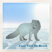Arctic Fox Glazen Onderzetter (Voorkant)