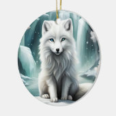 Arctic Fox Keramisch Ornament (Links)