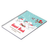 Arctic Fox Kerstmis Baby shower Guest Book Notitieboek (Linkerzijde)