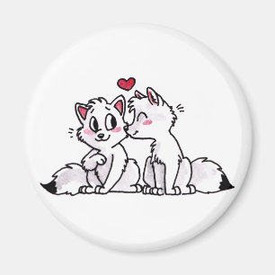 Arctic Fox Kiss Magnet Magneet