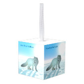 Arctic Fox Kubus Ornament (Achter hoekig)