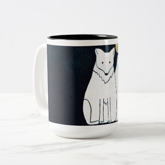 Arctic Fox met Moonlight Mok (Voorkant links)