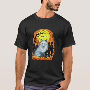 Arctic Fox met pompoenen grappig enge Halloween Pa T-shirt