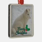 Arctic Fox Metalen Ornament (Rechts)