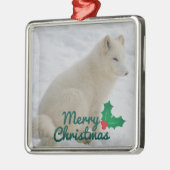 Arctic Fox Metalen Ornament (Links)