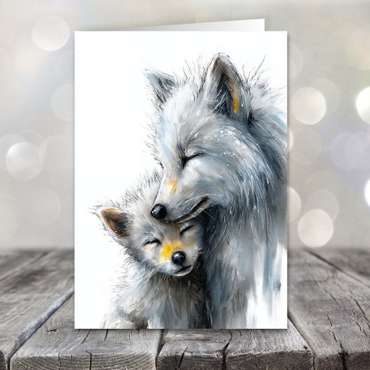 Arctic Fox Mother's Day Feestdagen Kaart