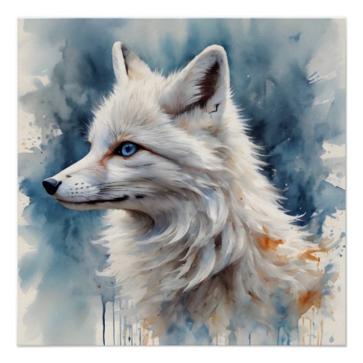 Arctic Fox no 1 Glanzend Poster Perfect Poster (Voorkant)