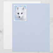 Arctic Fox Painting - Originele Wildlife Art (Voorkant / Achterkant)