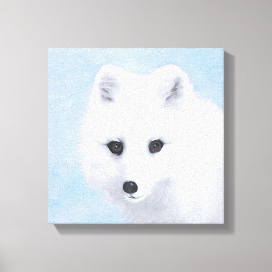 Arctic Fox Painting - Originele Wildlife Art Canvas Afdruk (Voorkant)