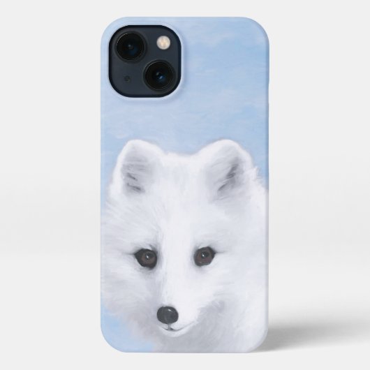 Arctic Fox Painting - Originele Wildlife Art iPhone Hoesje (Achterkant)