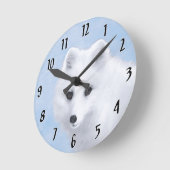 Arctic Fox Painting - Originele Wildlife Art Ronde Klok (Hoek)