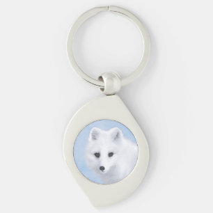 Arctic Fox Painting - Originele Wildlife Art Sleutelhanger