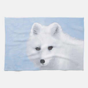 Arctic Fox Painting - Originele Wildlife Art Theedoek