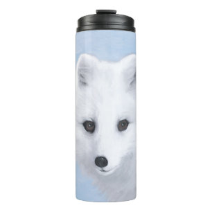 Arctic Fox Painting - Originele Wildlife Art Thermosbeker