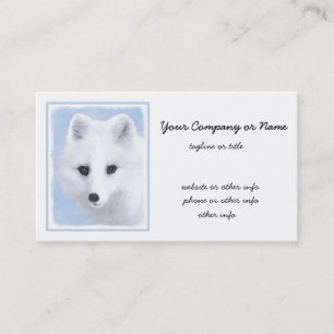 Arctic Fox Painting - Originele Wildlife Art Visitekaartje