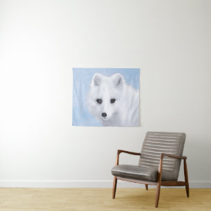 Arctic Fox Painting - Originele Wildlife Art Wandkleed