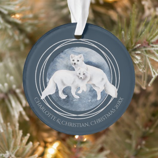 Arctic Fox Paires d'hiver Christmas Personalized (Arbre)