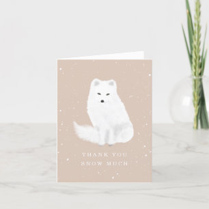 Arctic Fox Pink Winter Baby shower Hartelijk dank Bedankkaart
