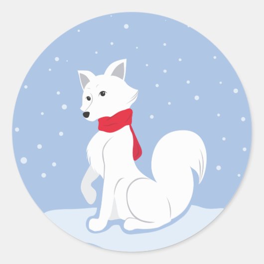 Arctic Fox Ronde Sticker (Voorkant)