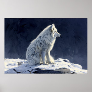 Arctic Fox schilderij Poster