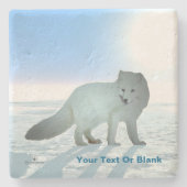 Arctic Fox Stenen Onderzetter (Voorkant)