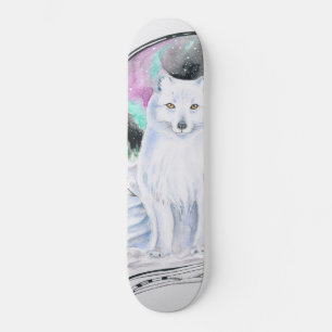 Arctic Fox Waterverf Ink Skateboard