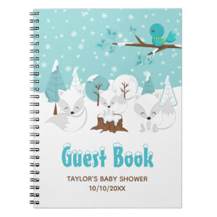 Arctic Fox Winter Baby shower Livre d'or