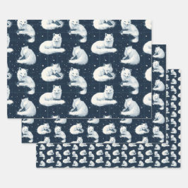 Arctic Fox Winter Christmas Tartan Plaid Pattern 3 Inpakpapier Vel
