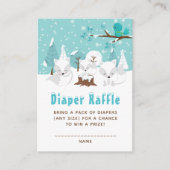 Arctic Fox Winter Wonderland Diaper Raffle Informatiekaartje (Voorkant)