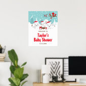Arctic Foxes-kerstBaby shower Welkomstteken Poster (Thuiskantoor)