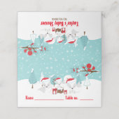 Arctic Foxes Kerstmis Baby shower Zitplaatsen (Buitenkant ongevouwen)