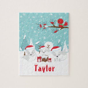 Arctic Foxes KerstWoodland Legpuzzel