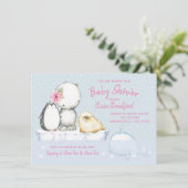 Arctic Friends Winter Baby Shower Invitations (Debout devant)