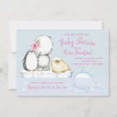 Arctic Friends Winter Baby Shower Invitations (Devant)