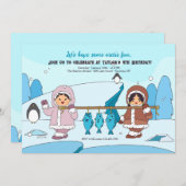 Arctic Fun Anniversaire Fête Invitation (Devant / Derrière)