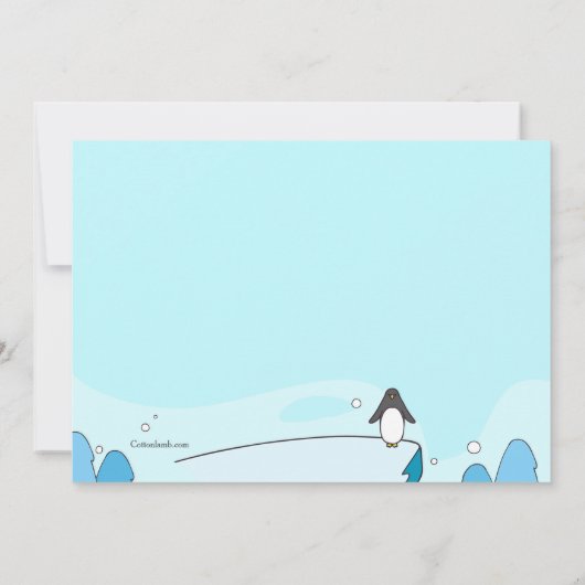 Arctic Fun Birthday Party Invitation Kaart (Achterkant)