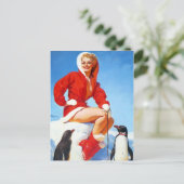 Arctic Girl Pin Up Briefkaart (Staand voorkant)