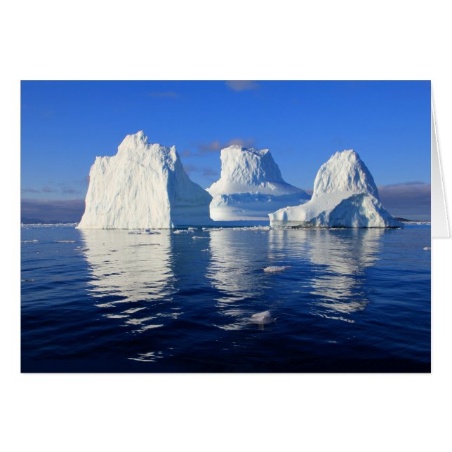 Arctic Icebergs Blue & White Blank Photo Note Kaar (Voorkant Horizontaal)