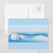 Arctic Igloo Blue Briefkaart (Voorkant / Achterkant)
