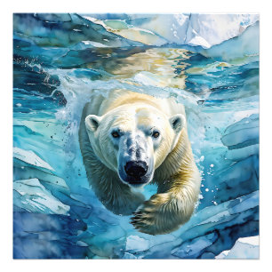 Arctic Mirage: de zwemmende monarch Foto Afdruk